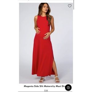 Pink Blush Maternity Magenta Side Slit Maxi Dress